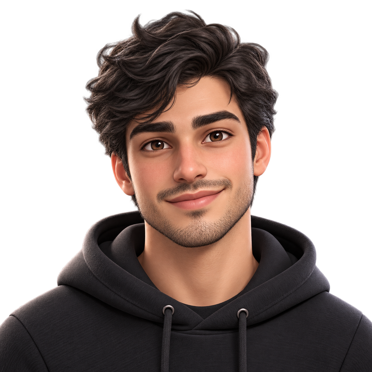 AI-generated avatar of the creator playing Black